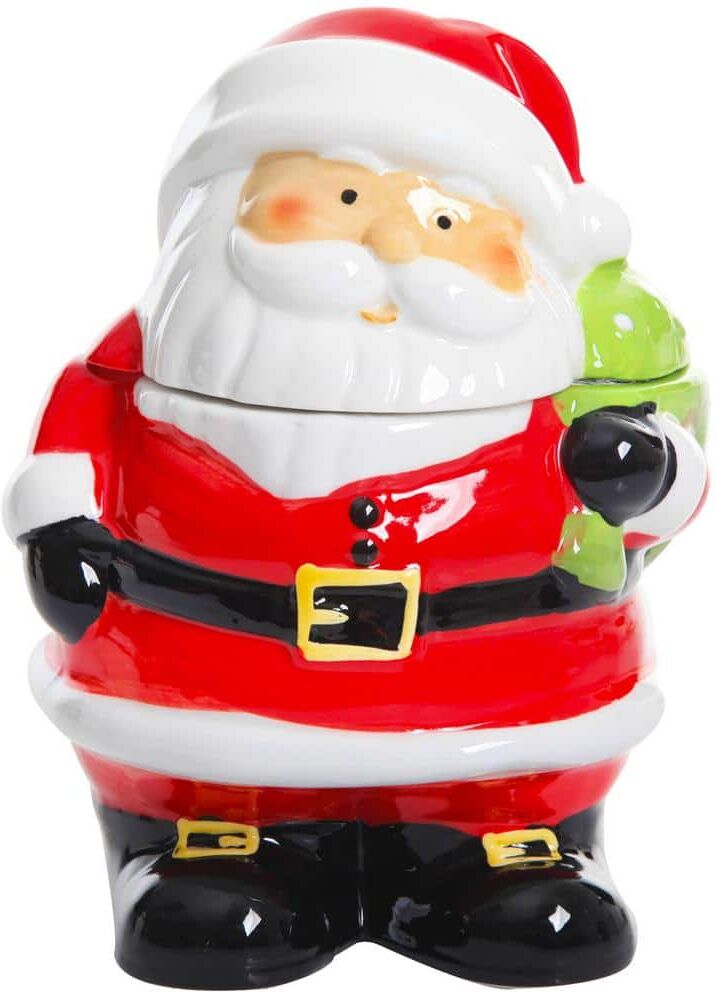 Gibson Jovial St. Nick 7.5 Inch Ceramic Santa Holiday Cookie Jar