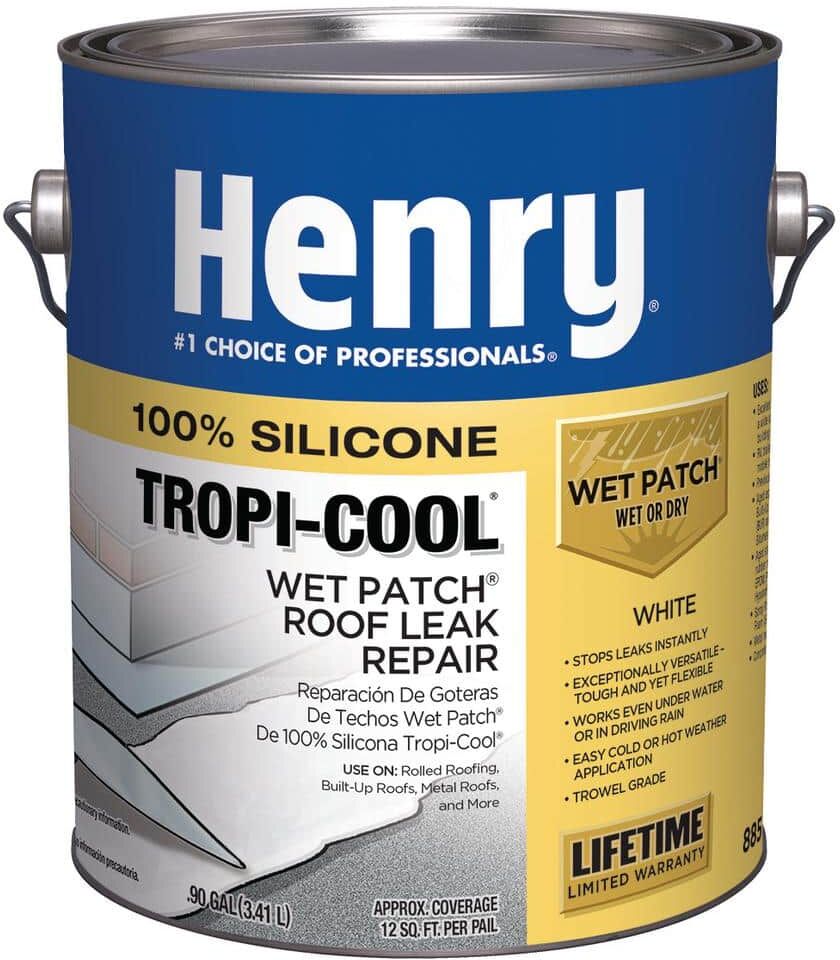 Henry 885 Tropi-Cool Wet Patch White 100% Silicone Roof Leak Repair Sealant 0.90 gal.