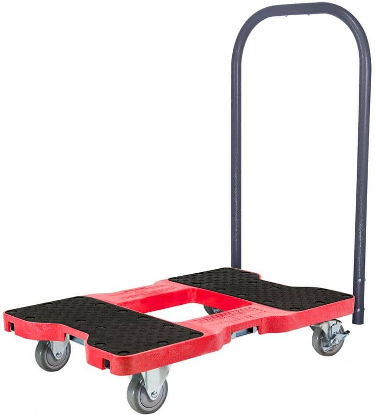 SNAP-LOC 1500 lbs. Capacity Industrial Strength Professional E-Track Push Cart Dolly in Red