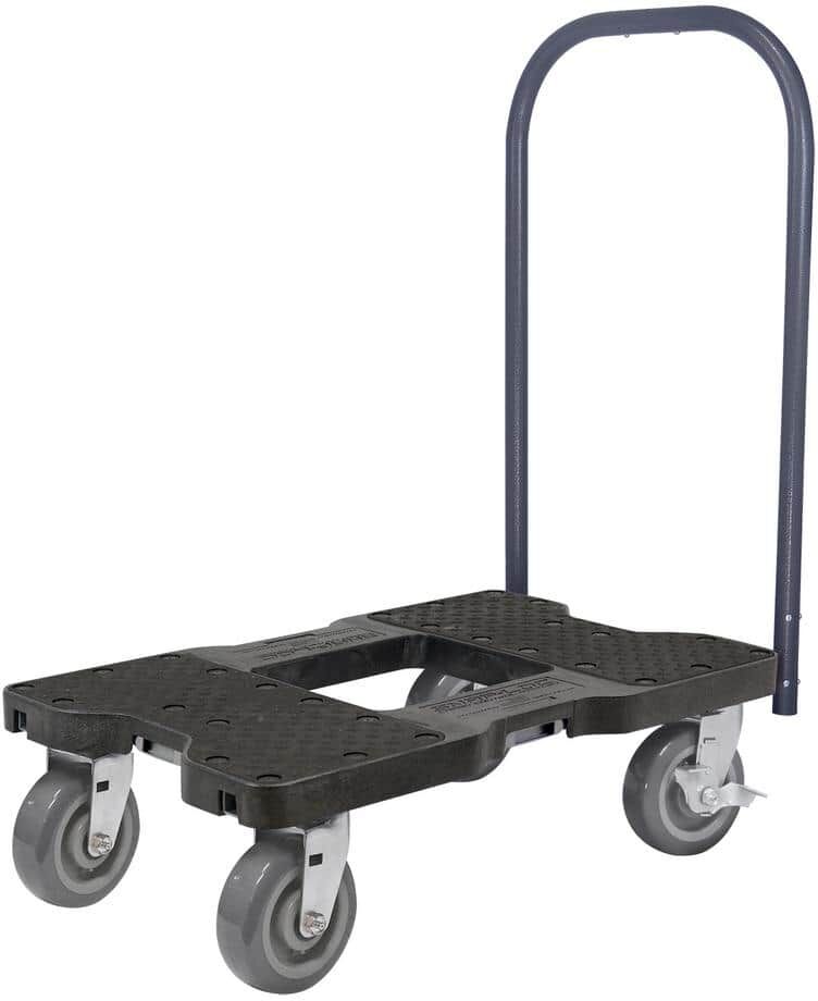 SNAP-LOC 1,800 lbs. Capacity Super-Duty Professional E-Track Push Cart Dolly in Black