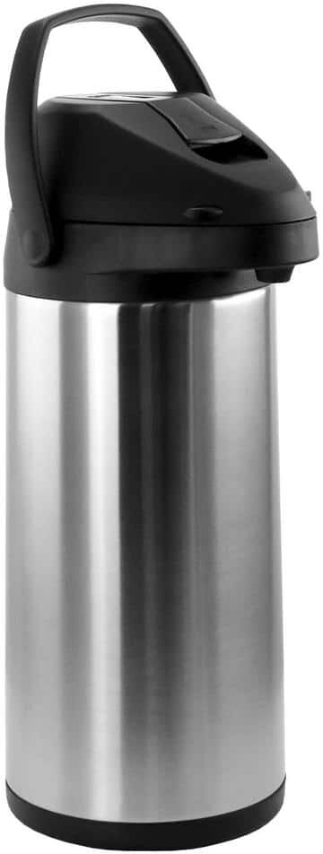 MegaChef 1.3 Gal. Stainless Steel Air Pot Hot Water Dispenser with Single Touch Lever