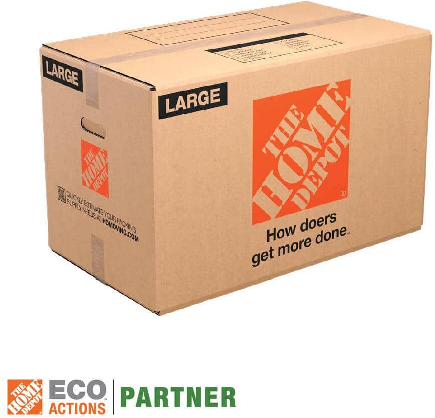 The Home Depot 27 in. L x 15 in. W x 16 in. D Large Moving Box with Handles (20-Pack)