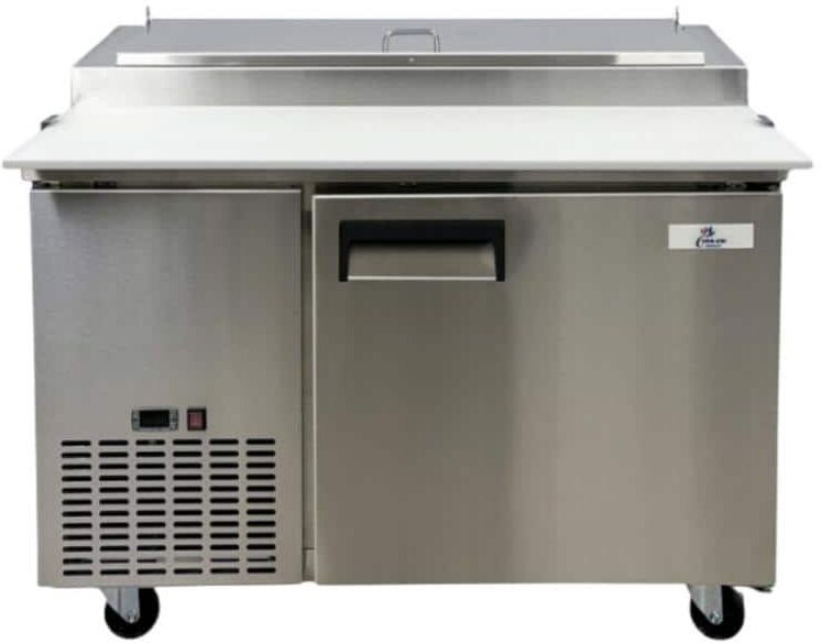 Cooler Depot 50 in. W 13.8 cu. ft. Commercial Pizza Prep Table Refrigerator Cooler in Stainless Steel