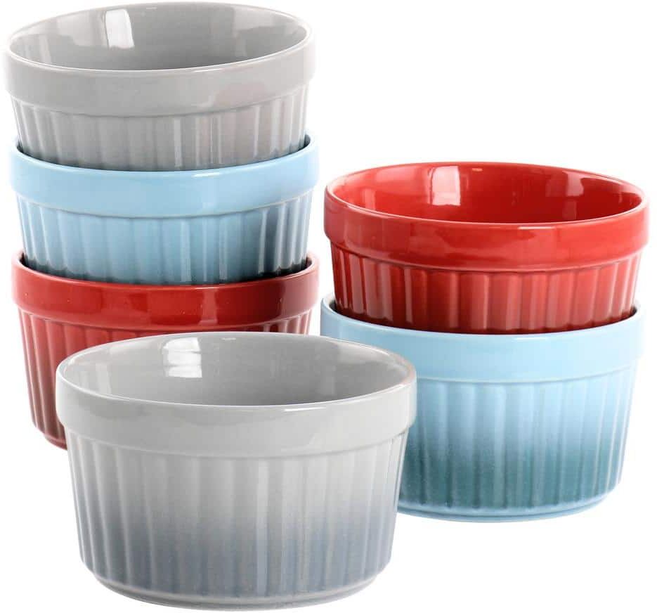 Crock-Pot Thornburg 6-Piece 12 oz. Round Stoneware Ramekin Set in Assorted Colors