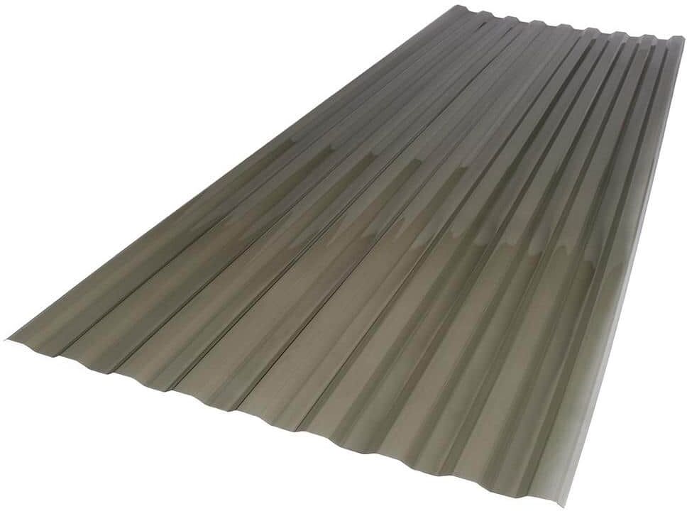 Suntuf 26 in. x 6 ft. Corrugated Polycarbonate Roof Panel in Solar Gray