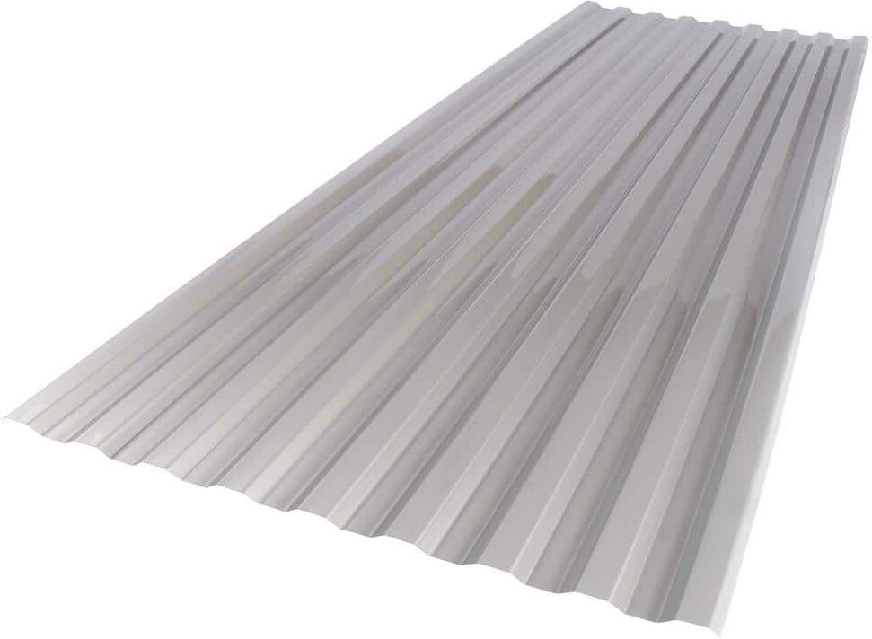 Suntuf 26 in. x 6 ft. Corrugated Polycarbonate Roof Panel in Solar Control Silver