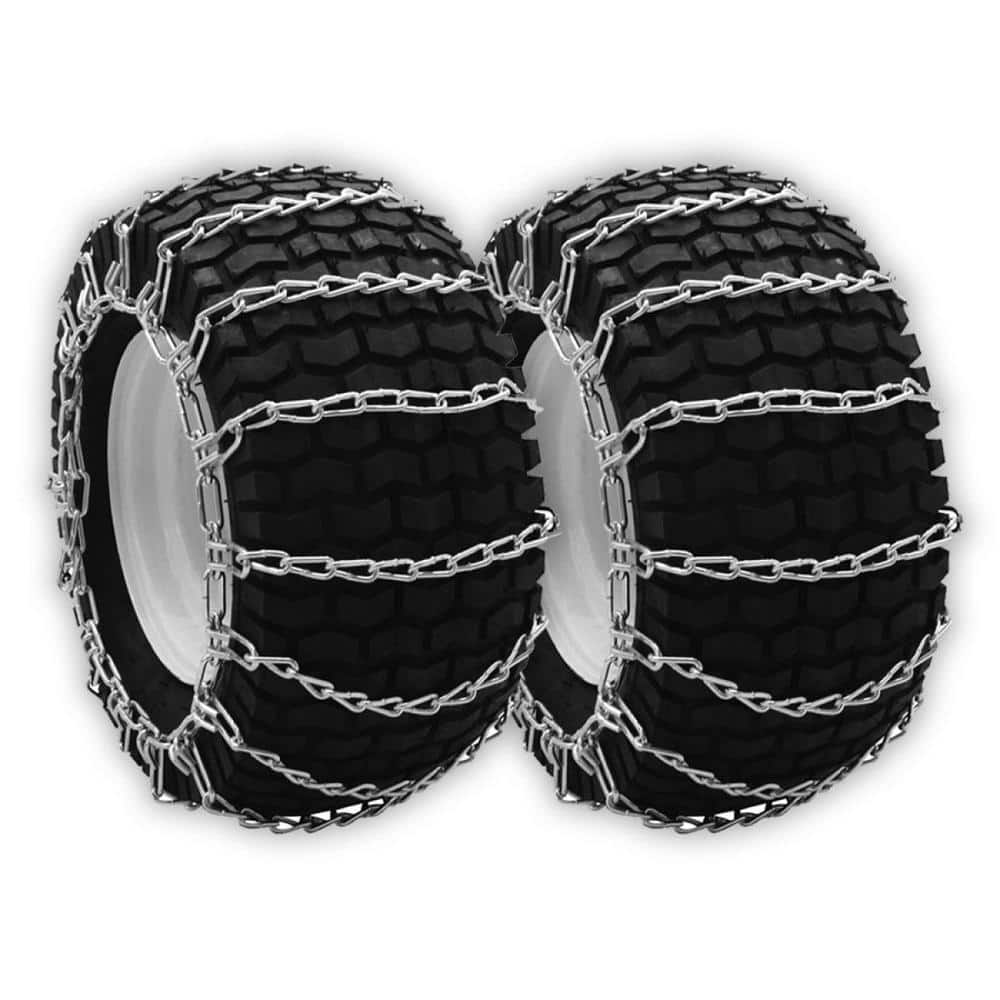 OAKTEN 16x6.5x8 in. 2-Link Tire Chains Replace Cub Cadet MTD Troy Bilt 490-241-0029, Zinc Plated Chains, Set of 2