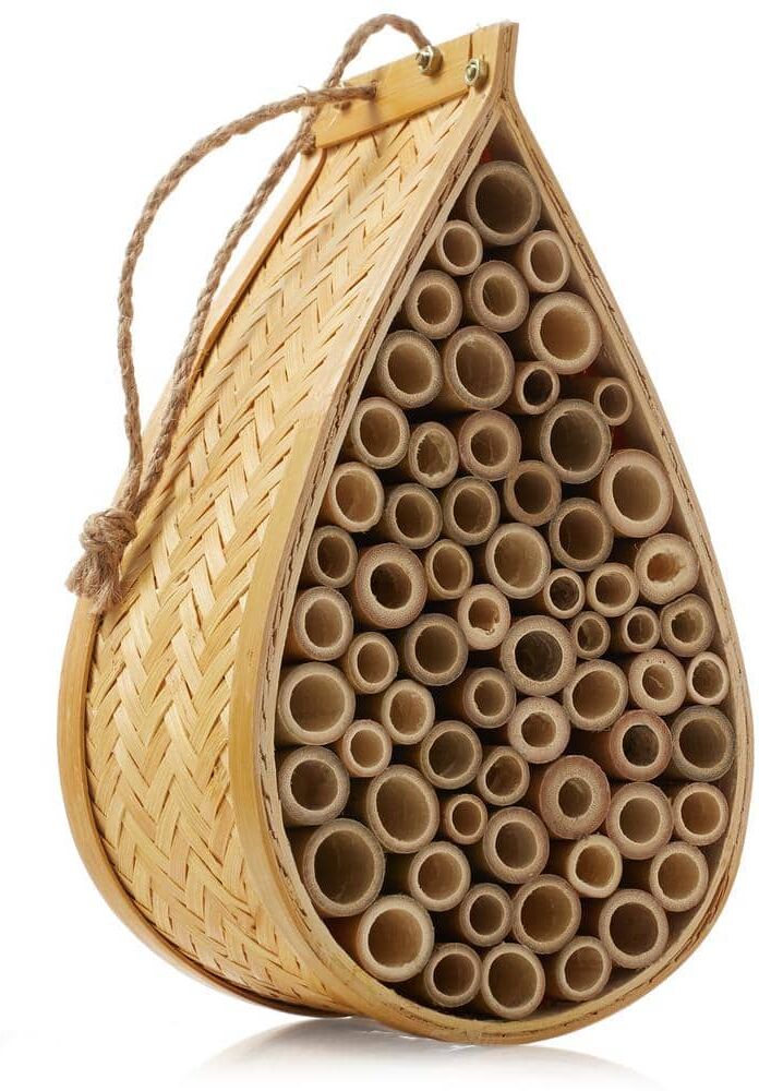 Honey Keeper 5-3/4 in. W x 4 in. D x 10-1/2 in. H Bamboo Mason Bee House