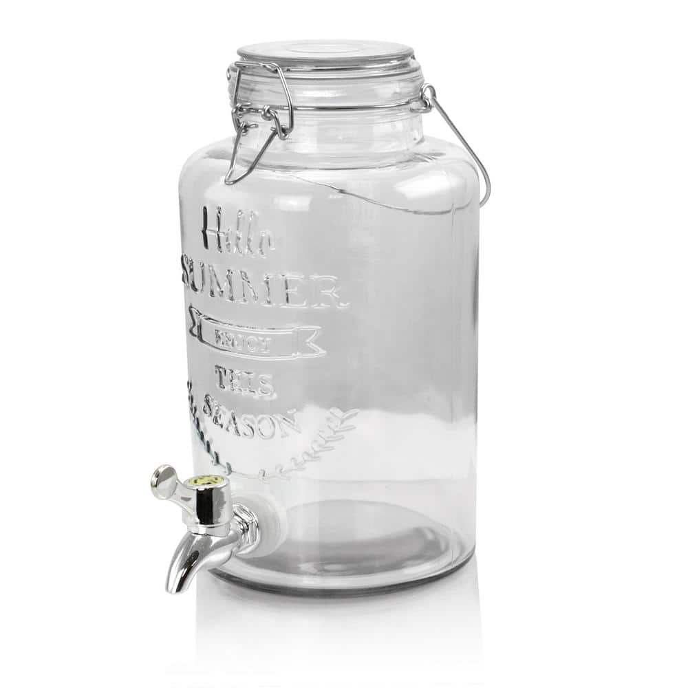 Gibson Bayfront Summer 2.6 Qt. Glass Drink Dispenser for Cold Drinks
