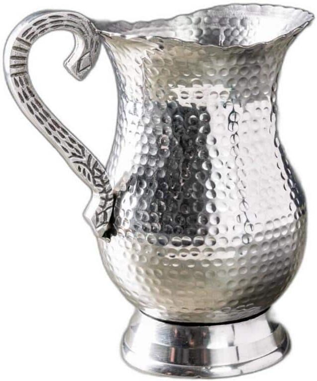 HomeRoots Amelia 5.5 in. W x 9.5 in. H x 8.5 in. D Round silver Stainless Steel Pitchers