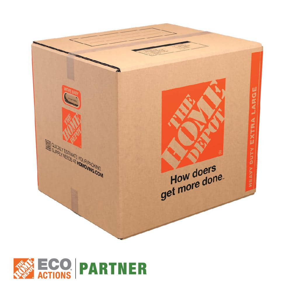 The Home Depot 24 in. L x 20 in. W x 21 in. D Heavy-Duty Extra-Large Moving Box with Handles (30-Pack)