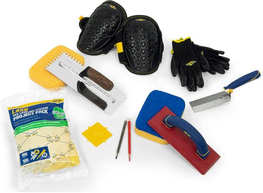 QEP Tile Installation Kit with 1/4 in. x 3/8 in. x 1/4 in. square-notch trowel (10-Piece)