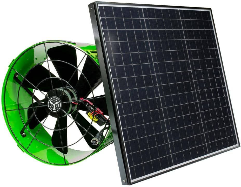 QuietCool 40-Watt Hybrid Solar/Electric Powered Gable Mount Attic Fan with Included Inverter