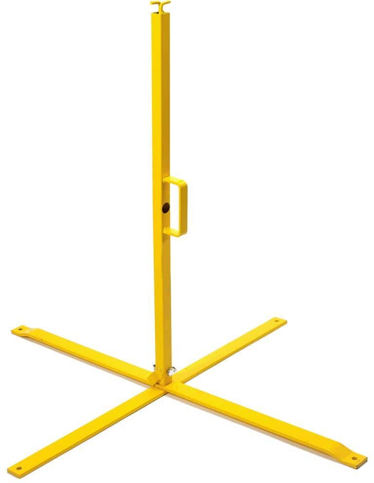 Mutual Industries 39 in. OSHA Folding Yellow Steel Stanchions (2-Pack)