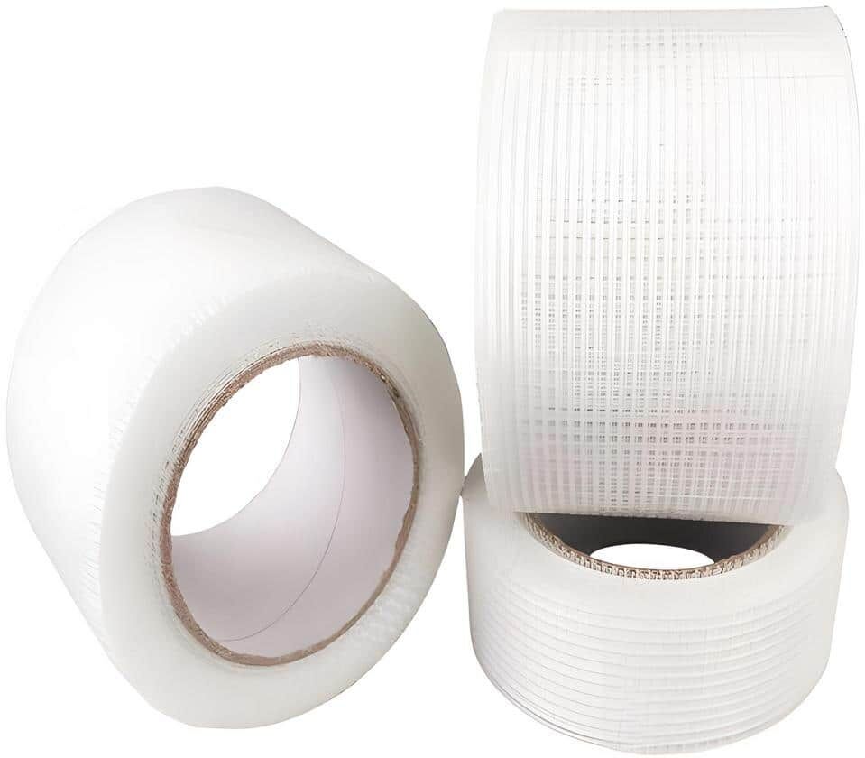 Wellco 6 in. x 328 ft. White Fiberglass Reinforced Water Barrier Drywall Mesh Tape Roof Repair Fabric Anti Fracture Fabric