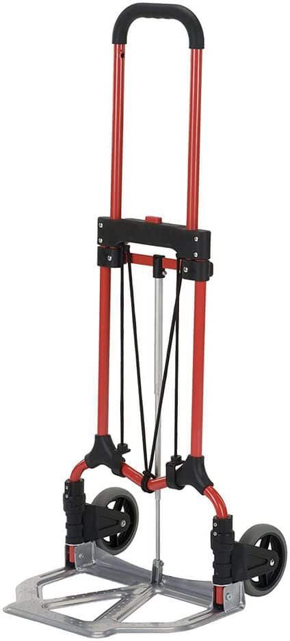 Magna Cart Personal MCI Folding Steel Hand Truck, 160 lbs. Capacity, Red/Silver