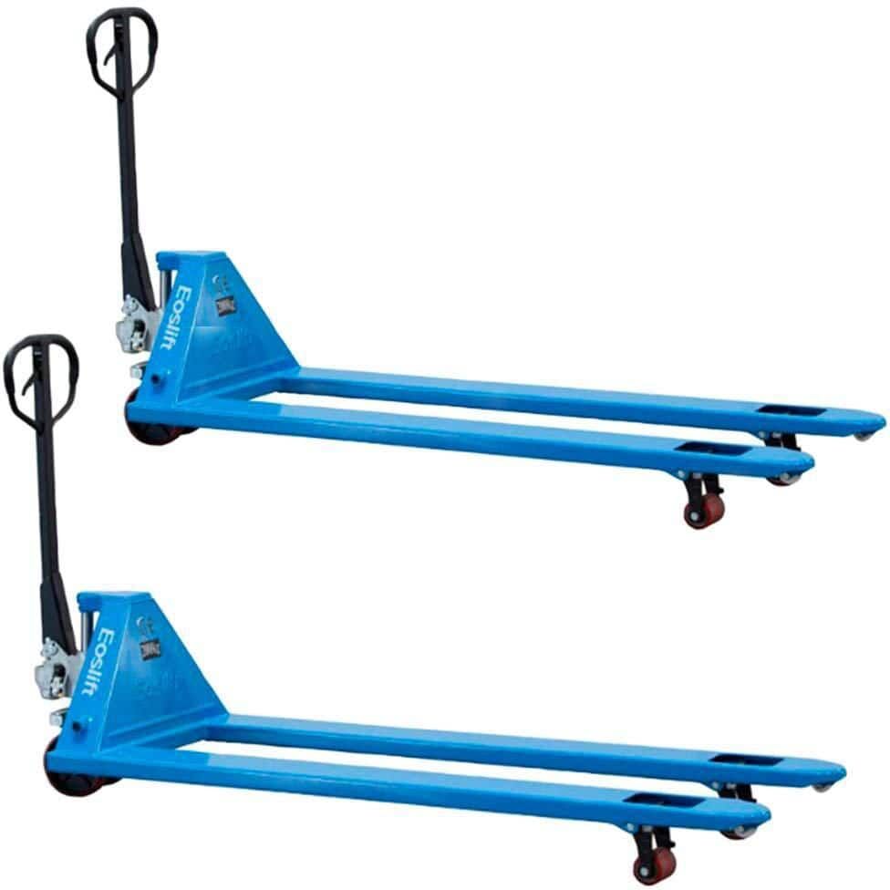 Eoslift Industrial Grade M20L (72 in. long) Manual Pallet Jack 4,400 lbs. 27 in. x 72 in German Seal System (2-pack)