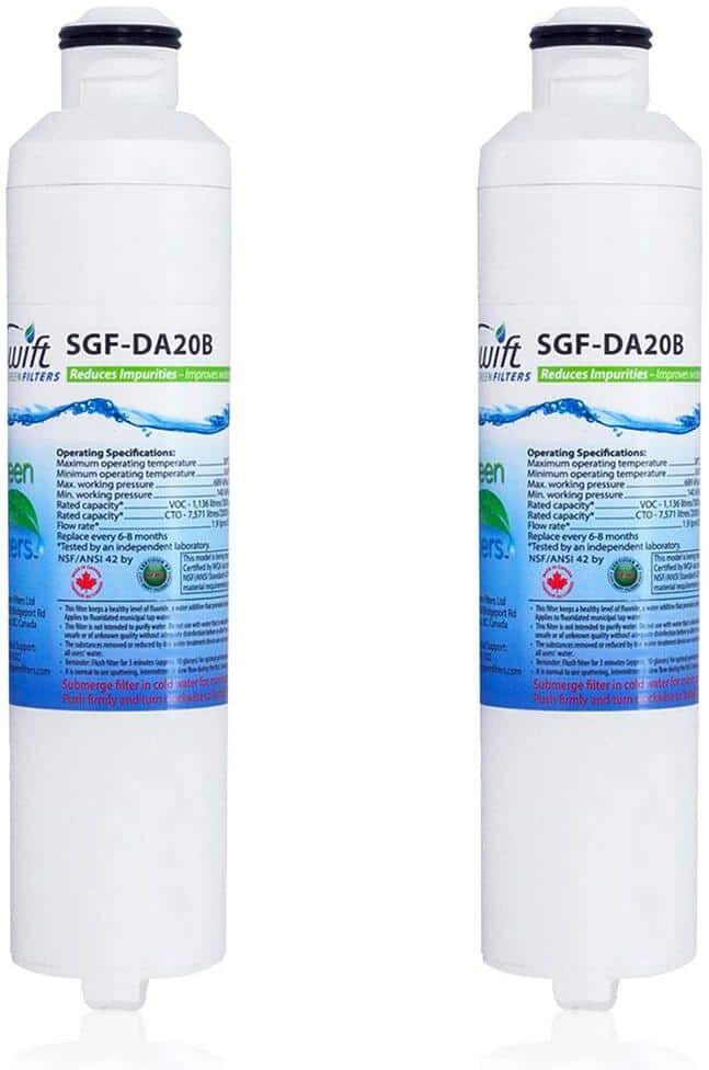 Swift Green Filters Replacement Water Filter for Samsung DA29-0020B, DA2900019A, DA2900020A (2-Pack)