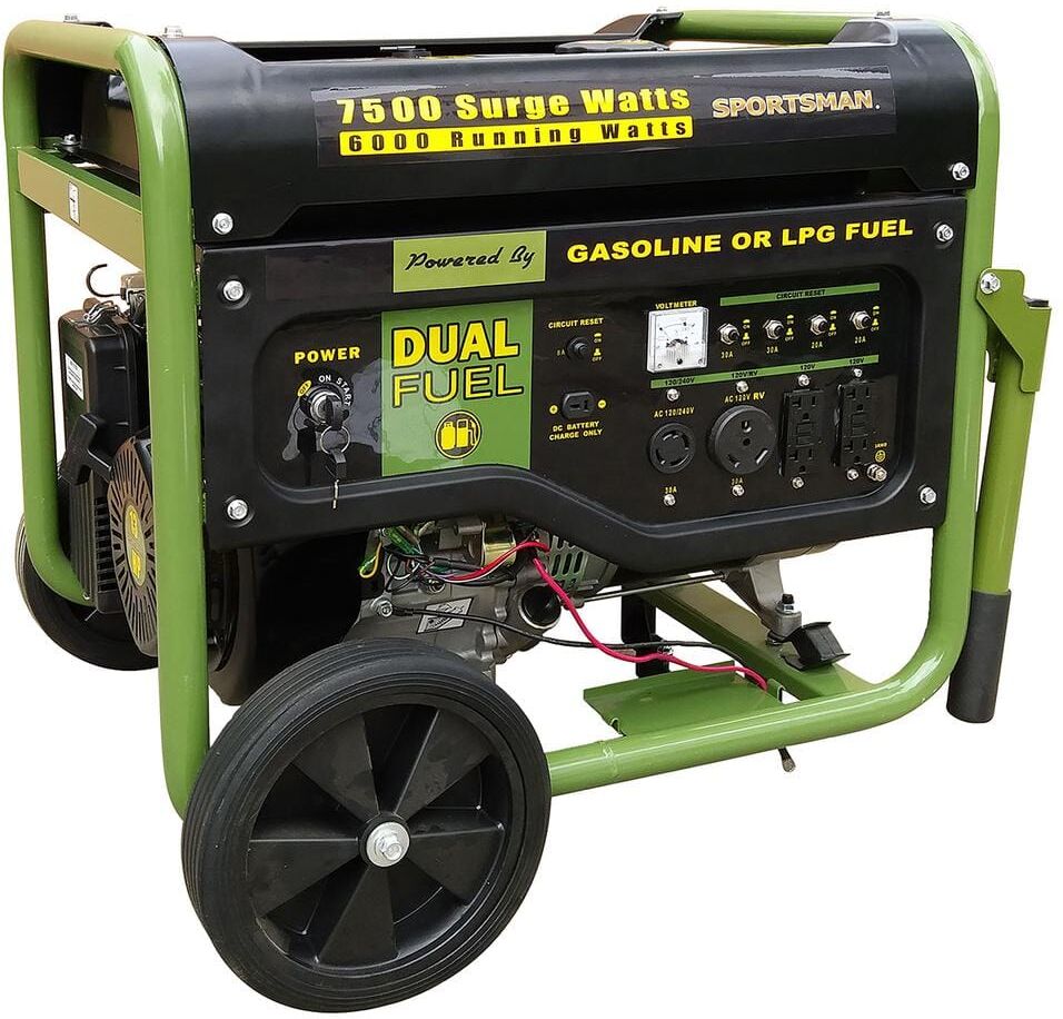 Sportsman 7,500/2,000-Watt Dual Fuel Powered Portable Generator with Electric/Recoil Start, LPG or Regular Gas with CO Shield