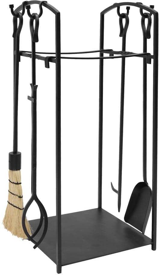 ACHLA DESIGNS 32 in. Tall Black Mission Wood Holder with 4 Tools