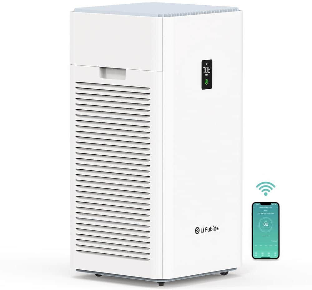 4555 sq. ft. HEPA - True Smart Whole House Air Purifier in White with 2 filters for Pollen, Dust, Wildfire Smoke, Odors