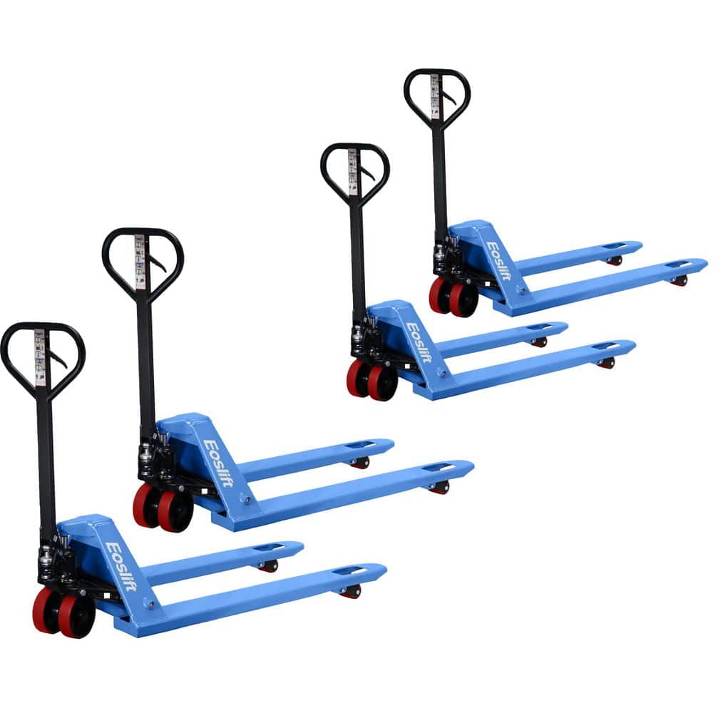 Eoslift (4-pack) Standard M25D Manual Pallet Jack 5,500 lbs. 27 in. x 48 in. with Polyurethane Wheels