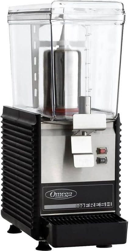 Omega Fresh Single Chamber Drink Dispenser, In Black/Stainless Steel