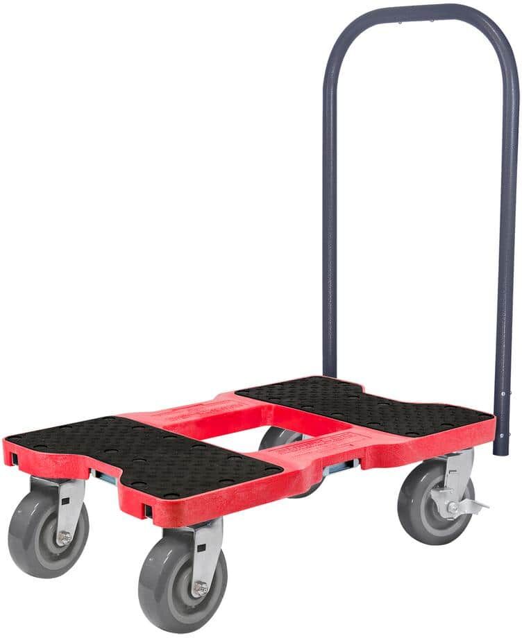 SNAP-LOC 1,800 lbs. Capacity Super-Duty Professional E-Track Push Cart Dolly in Red