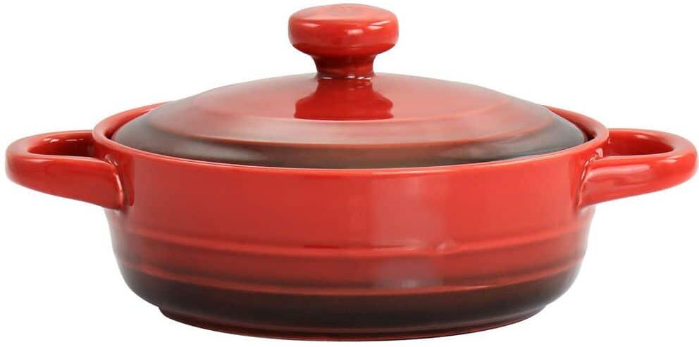 Crock-Pot Appleton 10 oz. Stoneware Mini Casserole Baker in Gradient Red