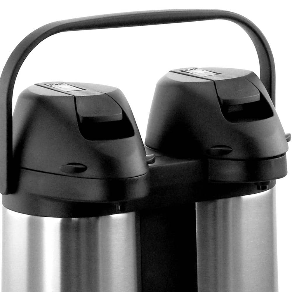 MegaChef 0.5 Gal. Stainless Steel Dual Air Pot Hot Water Dispenser with Single Touch Lever