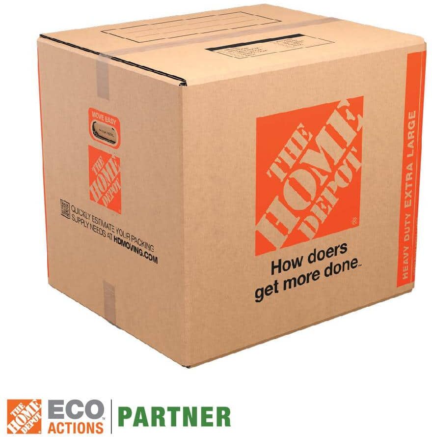 The Home Depot 24 in. L x 20 in. W x 21 in. D Heavy-Duty Extra-Large Moving Box with Handles (10-Pack)