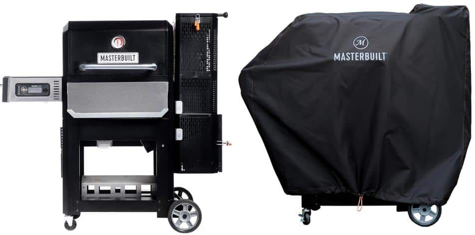 Masterbuilt Gravity 800 Digital Charcoal Grill, Griddle and Smoker Combo in Black Plus Cover Bundle