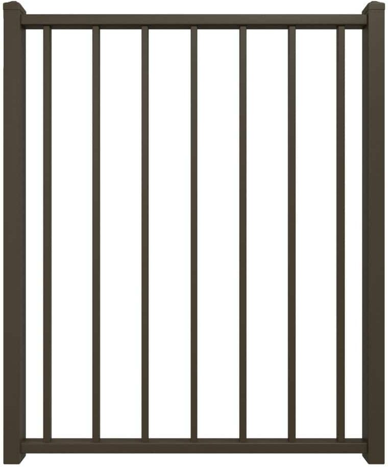 FORTRESS Fe26 40 in. H x 34.5 in. W Antique Bronze Steel Gate