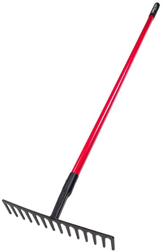 Bully Tools 14-Tine Level Head Rake with 66 in. Fiberglass Handle