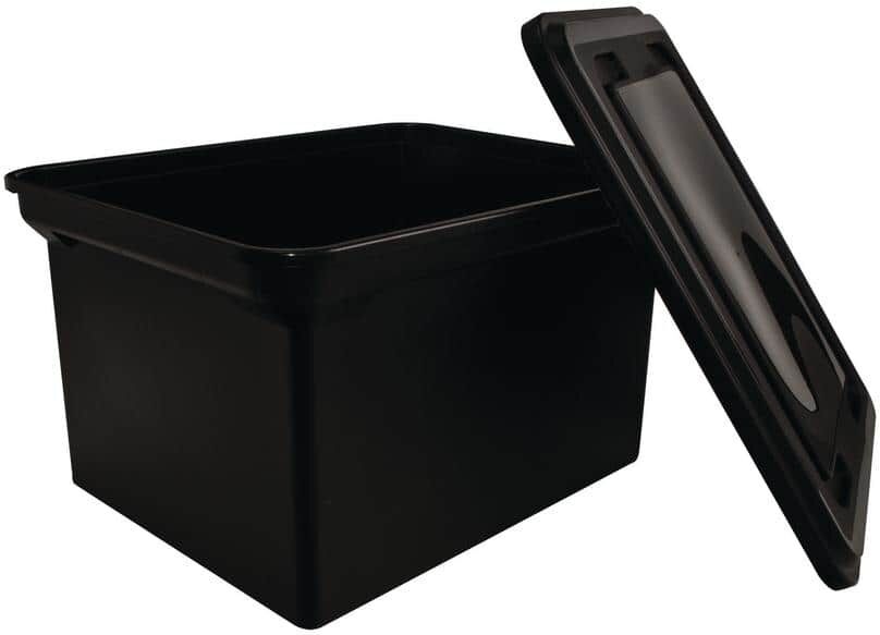 Advantus 8 Gal. StorageTote with Lid in Black