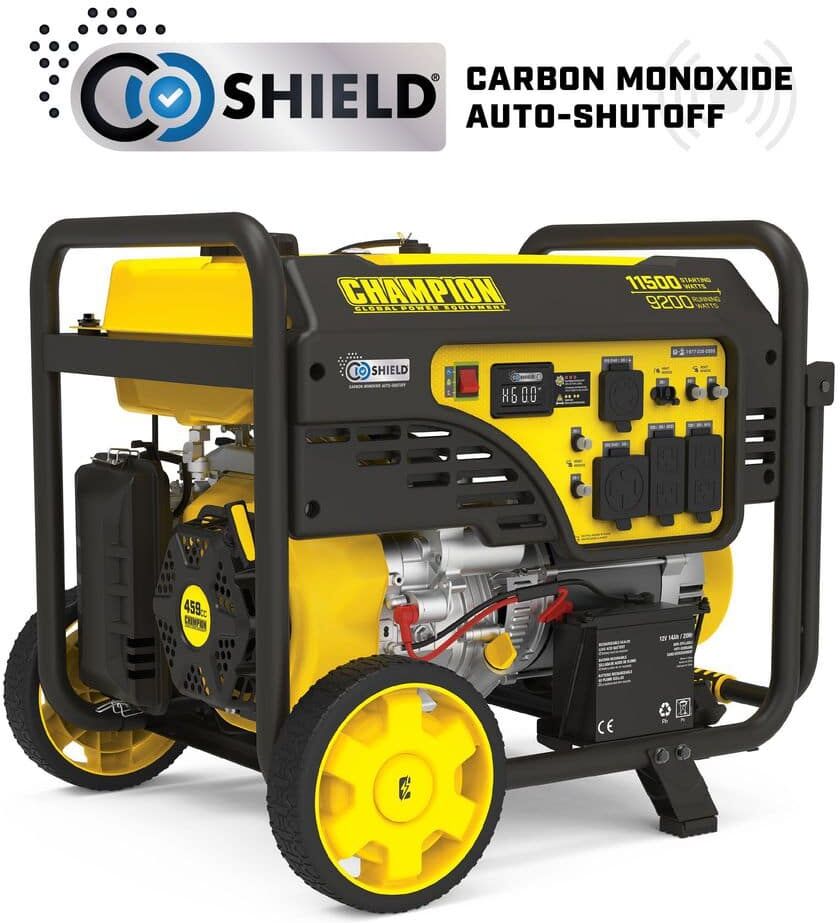 Champion Power Equipment 11,500/9,200-Watt Electric Start Gasoline Powered Portable Generator with CO Shield