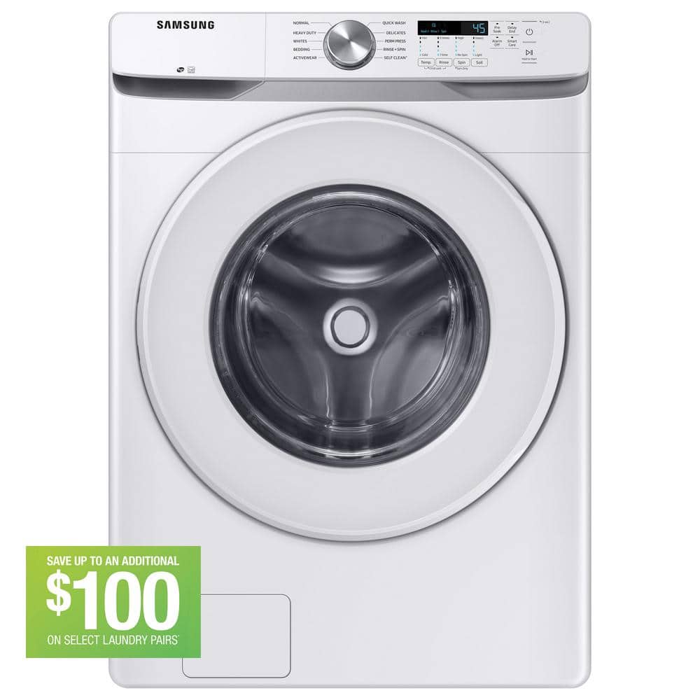 Samsung 4.5 cu. ft. High-Efficiency Front Load Washer with Self-Clean+ in White