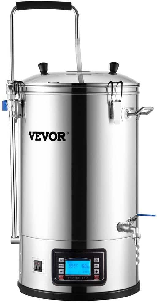 VEVOR Electric Brewing System 9.2 Gal./35 l Brewing Pot All-in-One Home Beer Brewer Mash Boil Device Auto Mode 1800-Watt Power