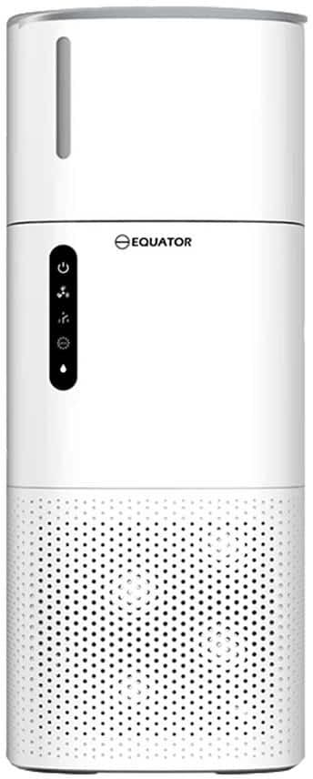 EQUATOR ADVANCED Appliances 431 sq. ft. HEPA filter -Personal Air Purifier Sterilizer Humidifier Freestanding ION Function in White with Remote