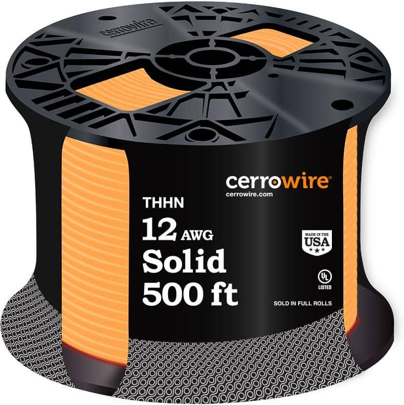 Cerrowire 500 ft. 12 Gauge Orange Solid Copper THHN Wire