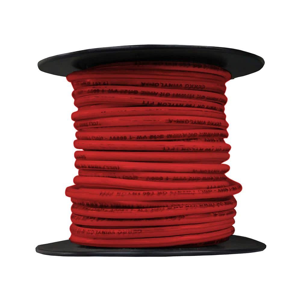 100 ft. 12 Gauge Red Stranded Copper THHN Wire