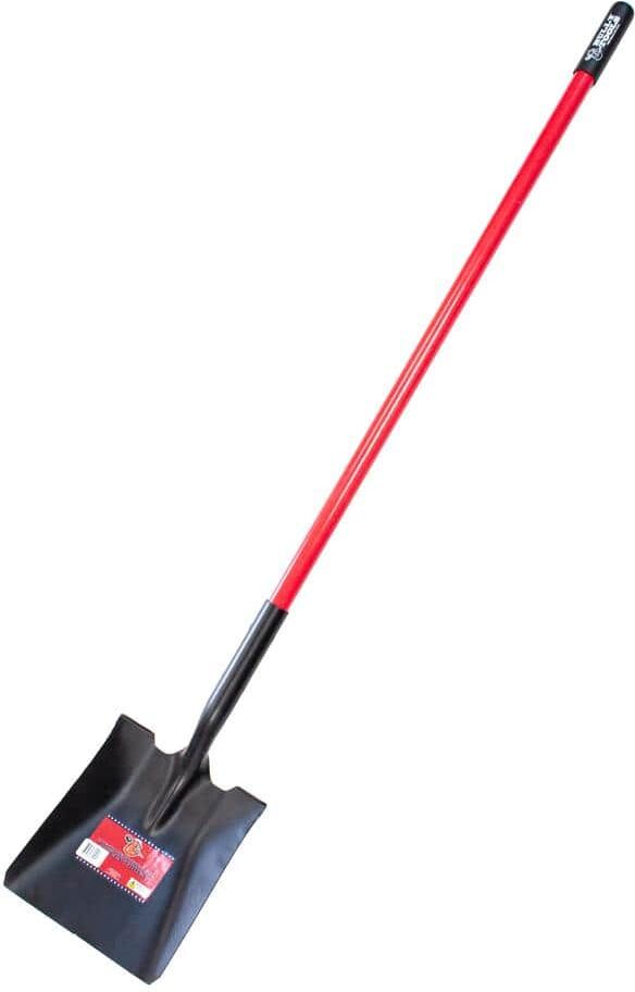 Bully Tools 14-Gauge Square Point Shovel with Fiberglass Long Handle