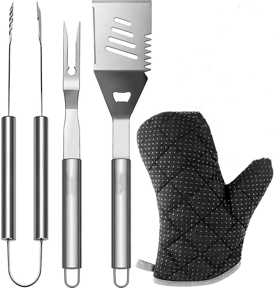 Cubilan Grilling Tools Set, Stainless Steel Grilling Accessories - Spatula/Pliers/Forks Cooking Accessory (3-Piece)