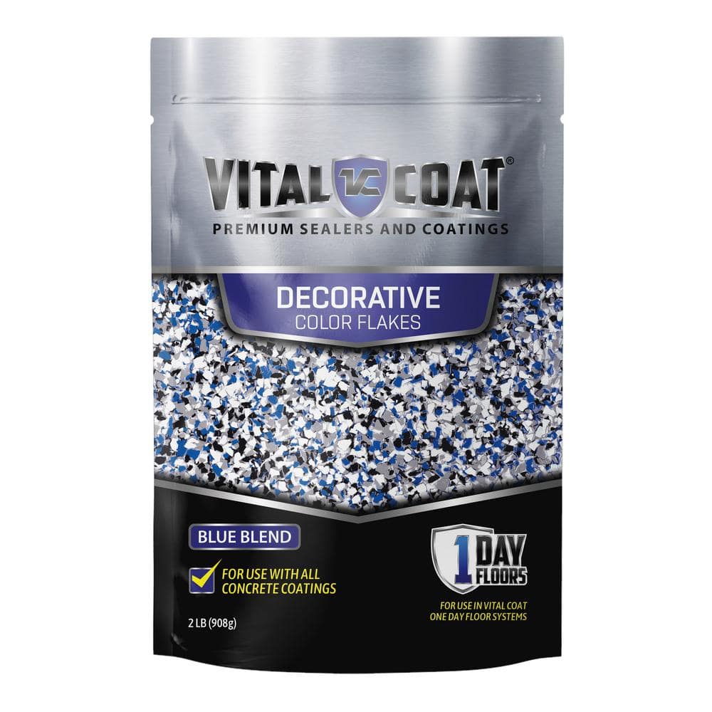 VITAL COAT 2 lbs. 1/4 in. Decorative Color Chips Blue Blend Flake  Bag