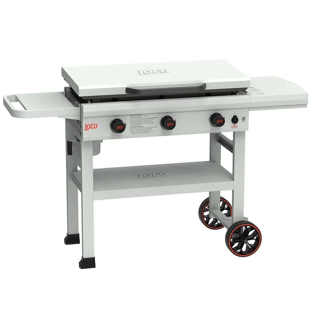 LOCO 36 in. 3-Burner Classic SmartTemp Propane Flat Top Grill/Griddle in Chalk Finish