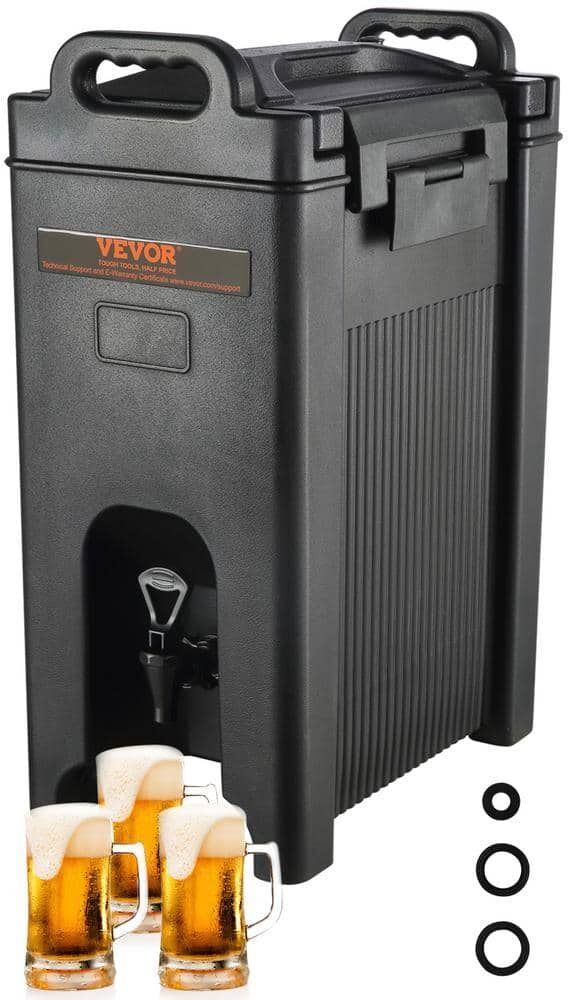 VEVOR Insulated Beverage Dispenser 5Gal. Hot and Cold Beverage Server with 0.9in. PU Layer Two-Stage for Restaurant Drink Shop