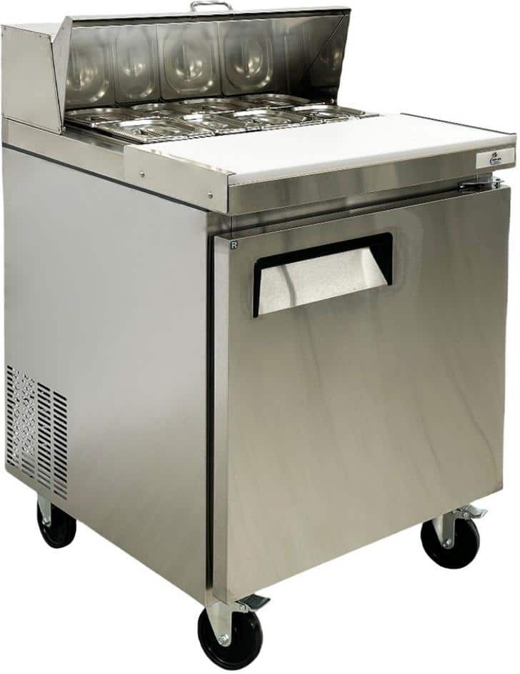 Cooler Depot 28in. W 5.7 cu. ft. Commercial Mega Food Prep Table Refrigerator Cooler in Stainless Steel