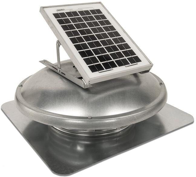 Master Flow Galvanized Steel 15 Watt Solar Powered Static Roof Vent Mount Attic Fan