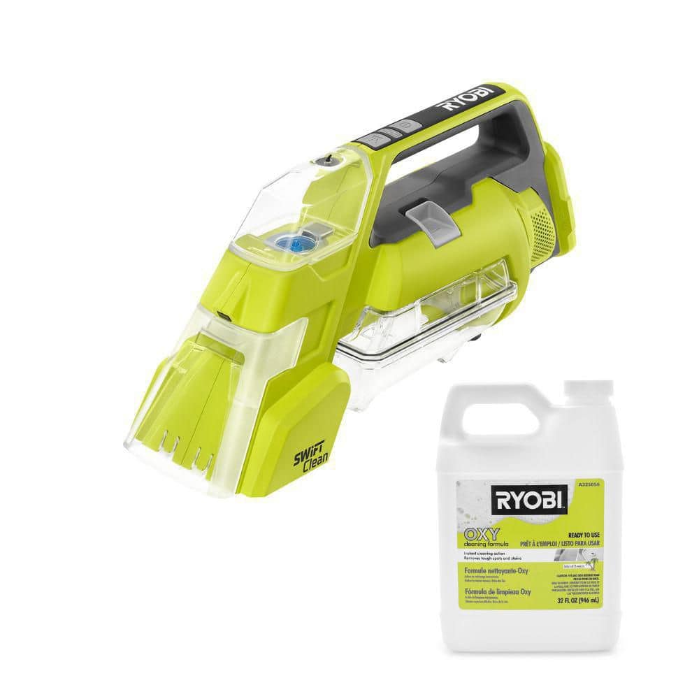 RYOBI ONE+ 18V Cordless SWIFTClean Spot Cleaner (Tool Only) with 32 oz. OXY Cleaning Solution