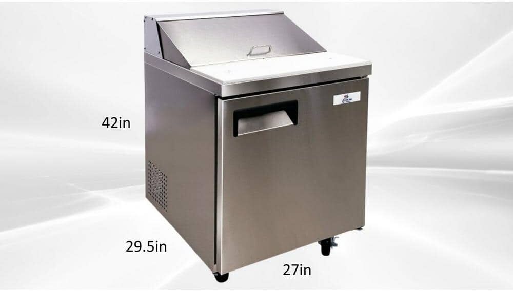 Cooler Depot 27.5 in. W 5.7 cu. ft. Commercial Food Prep Table Refrigerator in Stainless Steel